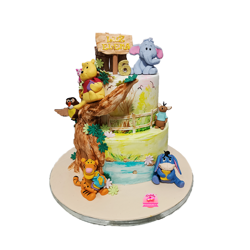 PASTEL POOH CON ACUARELA COMESTIBLE