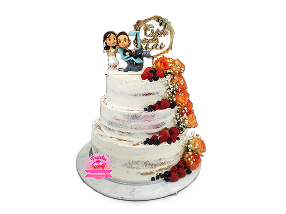 PASTEL NUDE DE BODA CON FIGURA PERSONALIZADA