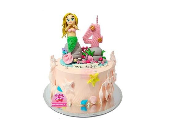 PASTEL SIRENA CON VELA