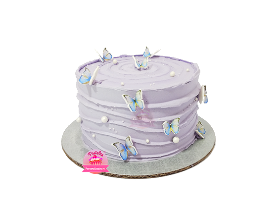 PASTEL CON MARIPOSITAS UN PISO